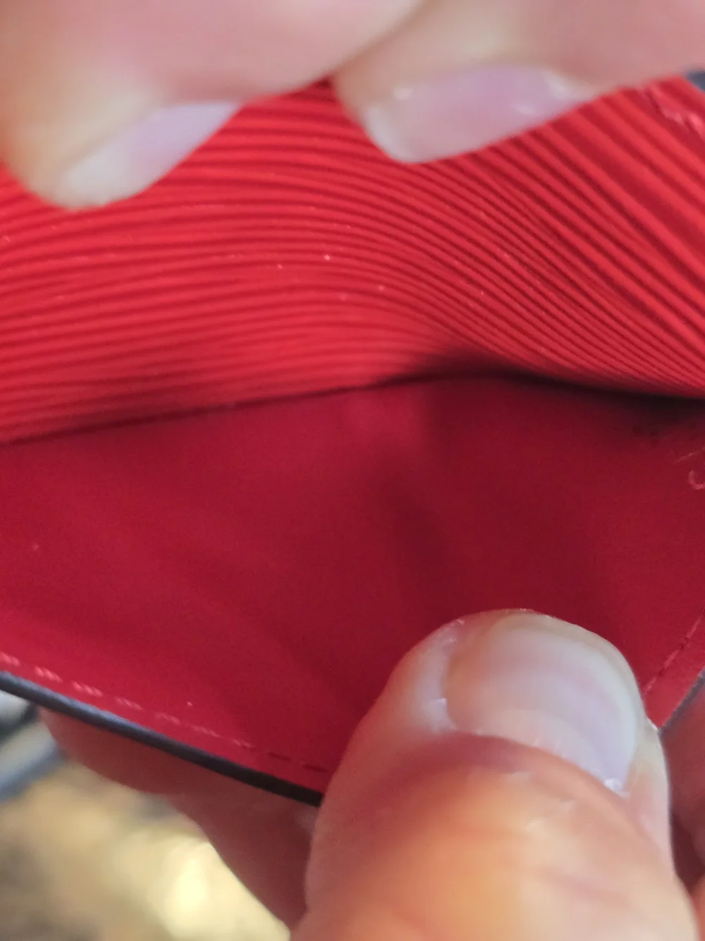 Louis Vuitton Coquelicot Red Epi Leather Louise Long Flap Wallet LV Logo